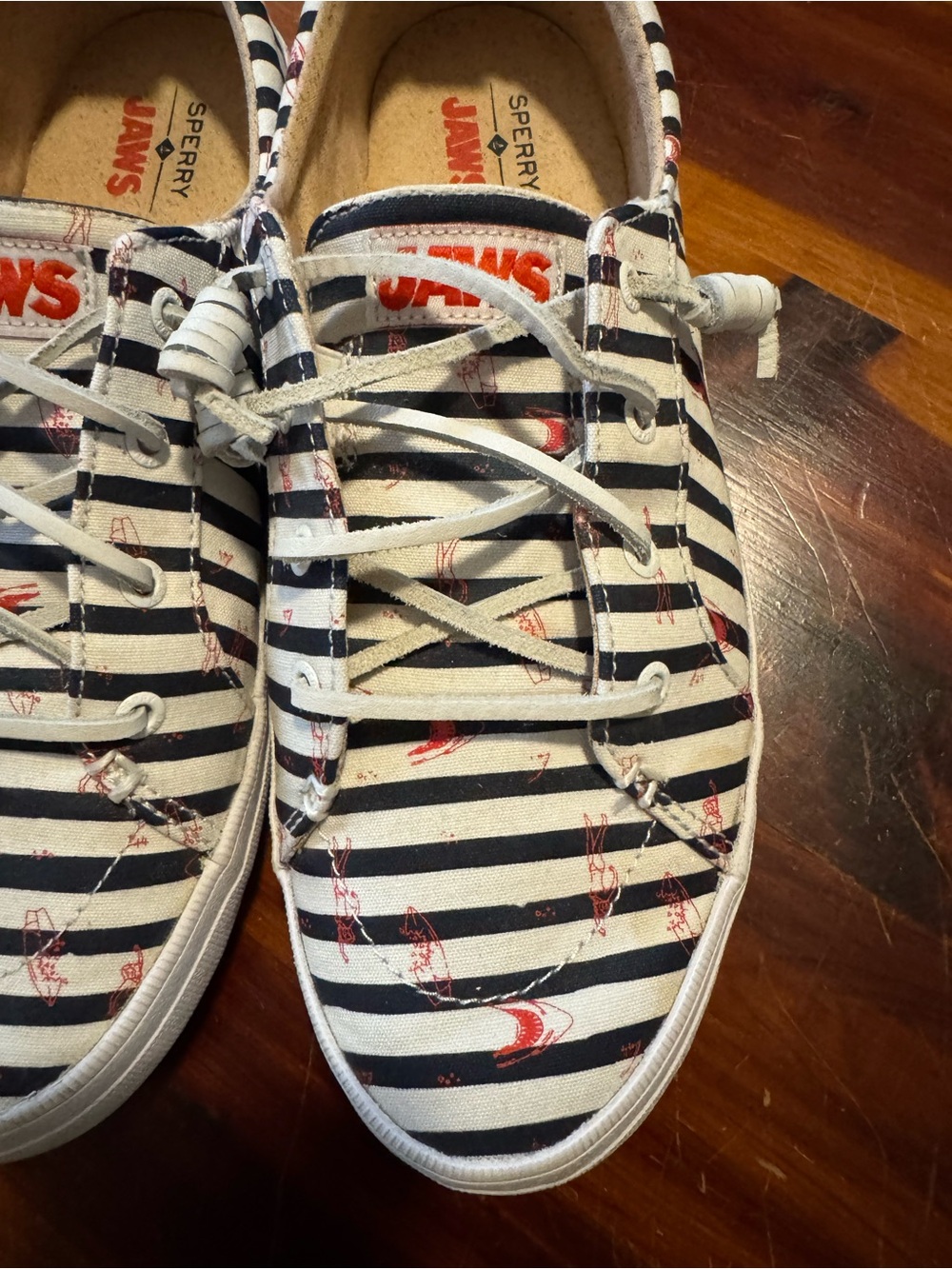 Sperry Women’s Striped Canvas Sneakers in Navy, White & Red
Jaws themed - Picture 2 of 7